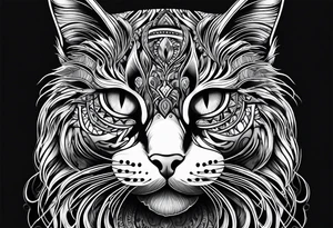 Striped cat tattoo idea