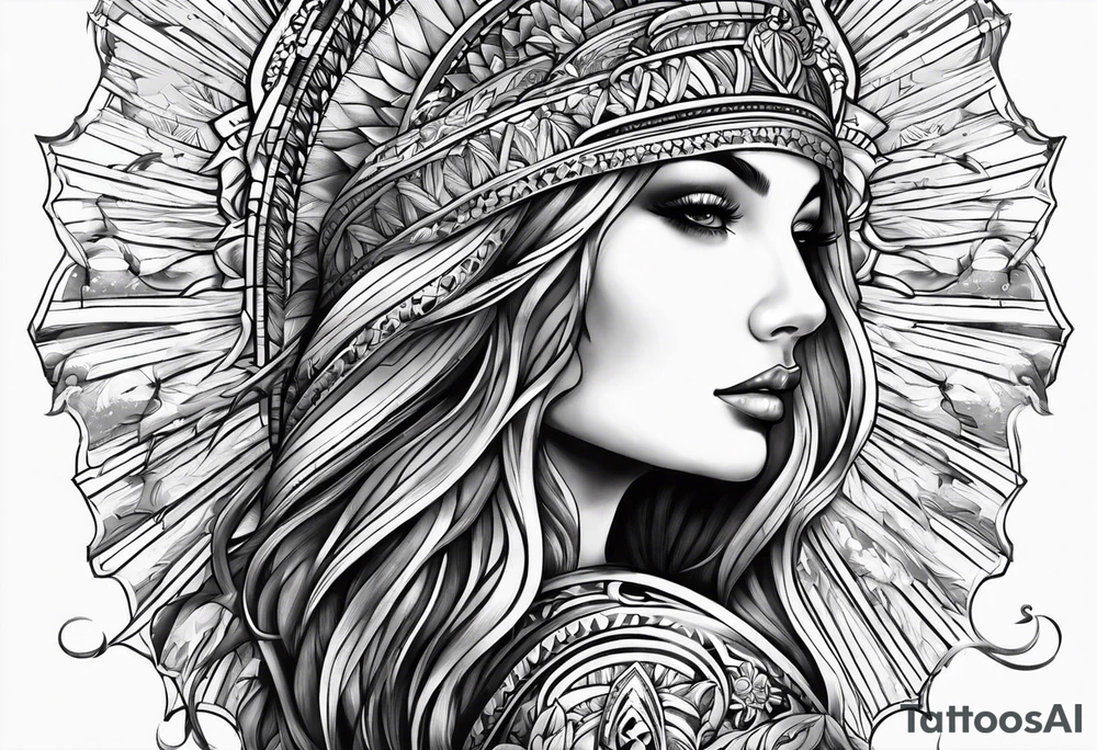 Sunbeams on both shoulders tattoo idea