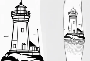 lighthouse geometric tattoo idea