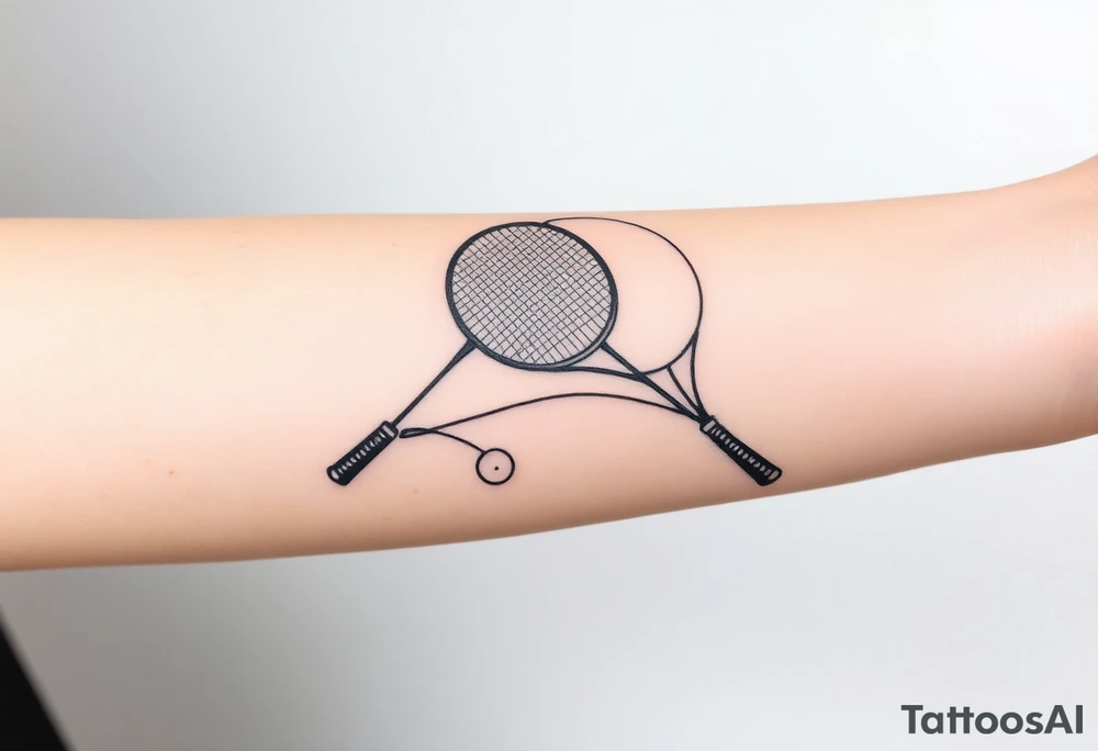 Racket sports tattoo which should have table tennis, badminton and tennis tattoo idea
