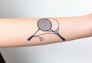 Racket sports tattoo which should have table tennis, badminton and tennis tattoo idea