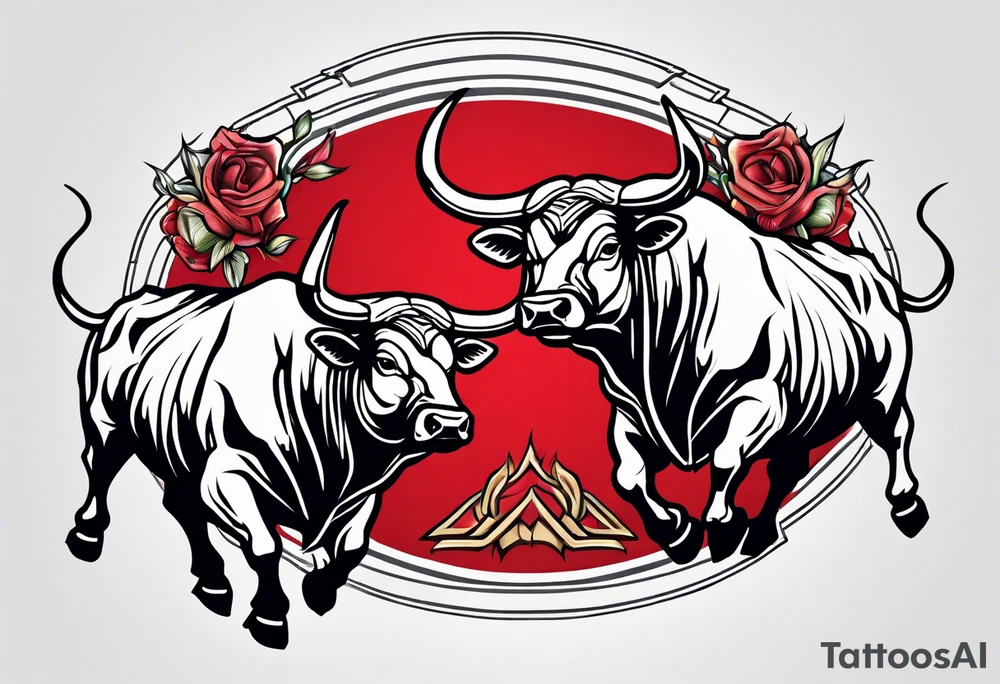 Bull vs bull fighter tattoo idea