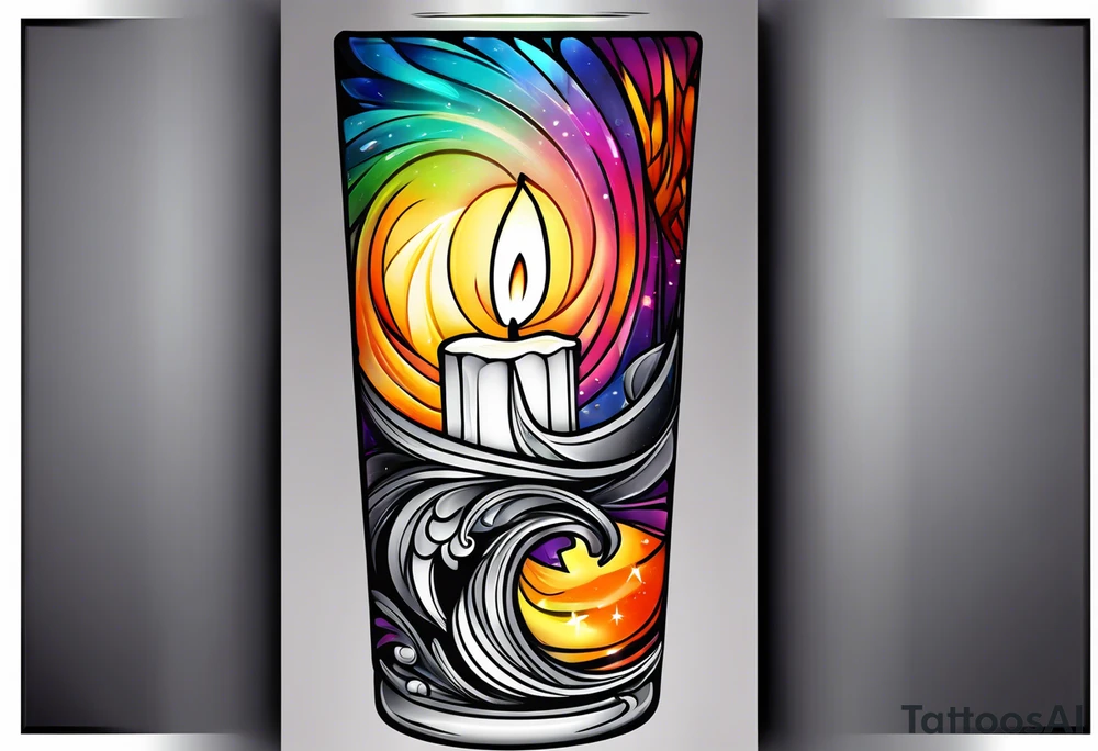 Candle alone in the darkness, a small glimmer of hope tattoo idea