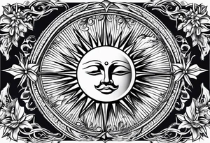 sun with rays tattoo idea