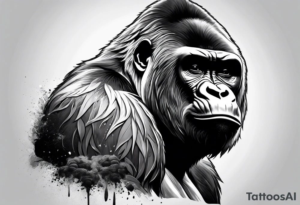 Gorilla in africa tattoo idea