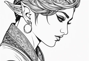pointed ears elf profile no features tattoo idea