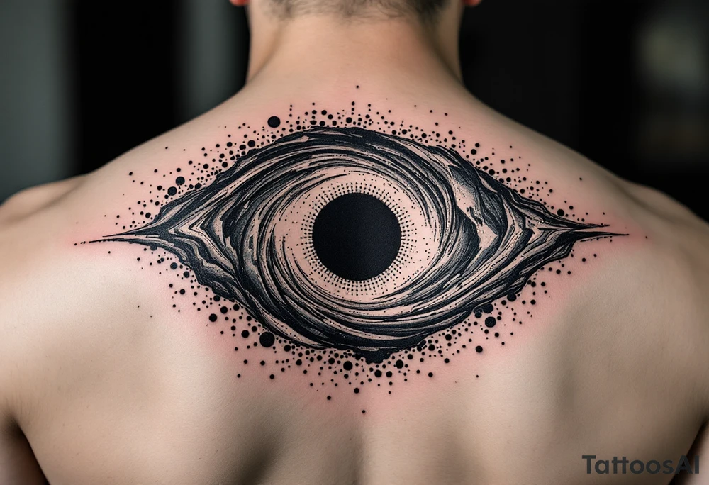 2 different worlds on both sides of a black hole tattoo idea