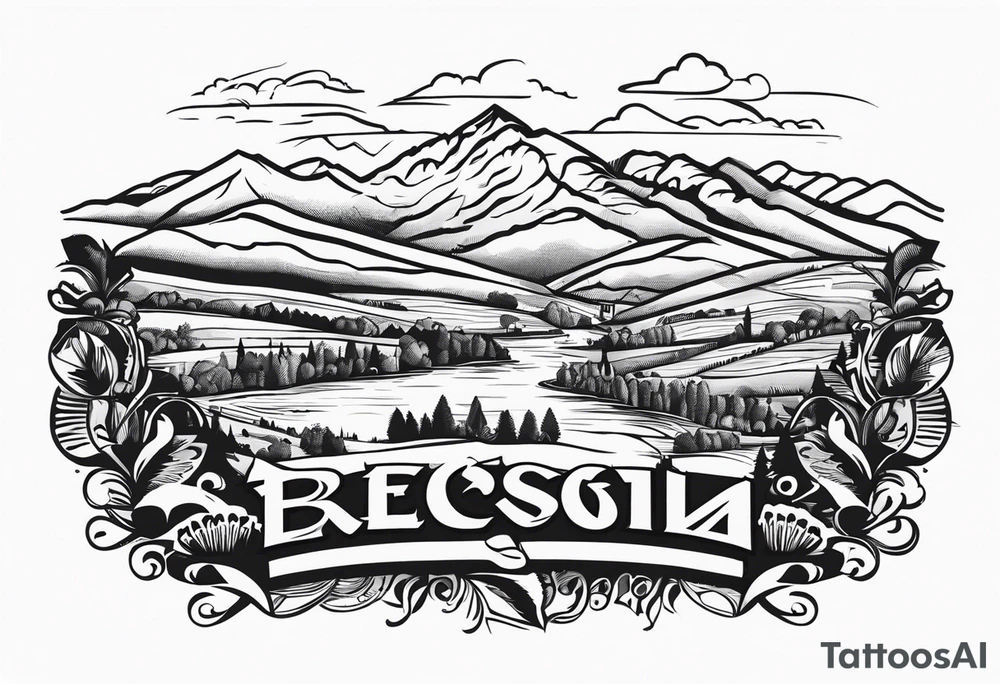 The landscape of Bosnia and Hercegovina. tattoo idea