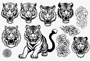 Ancient Chinese divine tiger tattoo idea