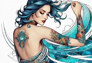 ocean, géométric tattoo idea