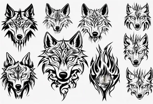 wolf with burning eyes tattoo idea