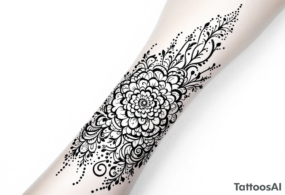 Indian style Henna tattoo for the inner wrist including word pain tattoo idea