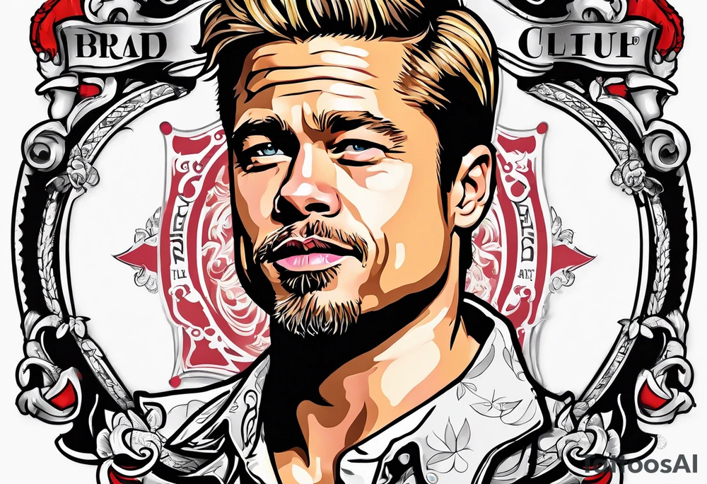 Brad Pitt Fight Club soap toad head tattoo idea