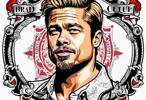 Brad Pitt Fight Club soap toad head tattoo idea