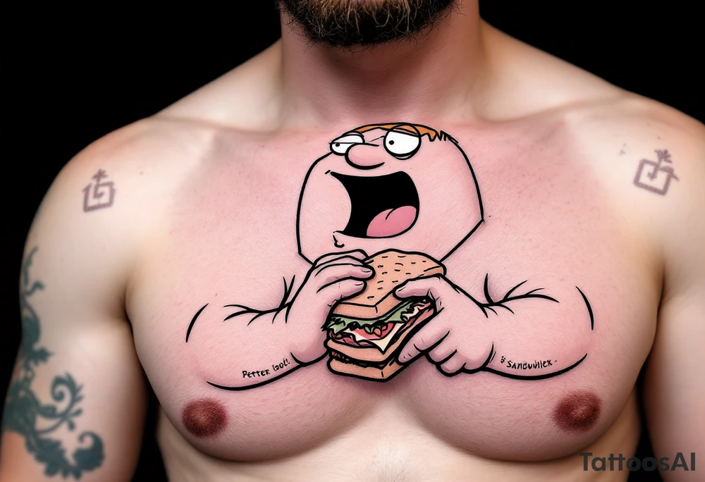 Peter Griffin eating a sandwich tattoo idea