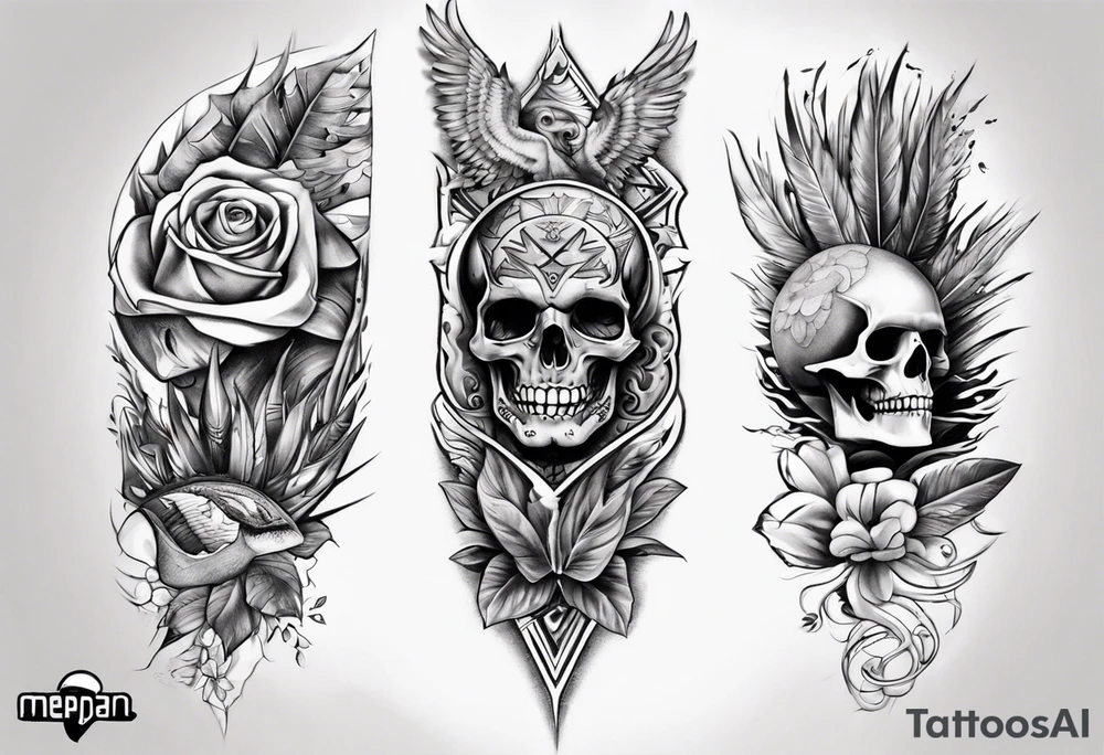 Metapan El Salvador theme half sleeve forearm tattoo idea