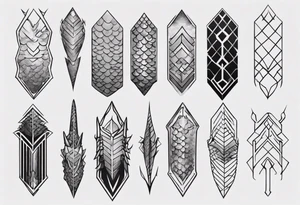 Dragon scale armor geometric tattoo idea