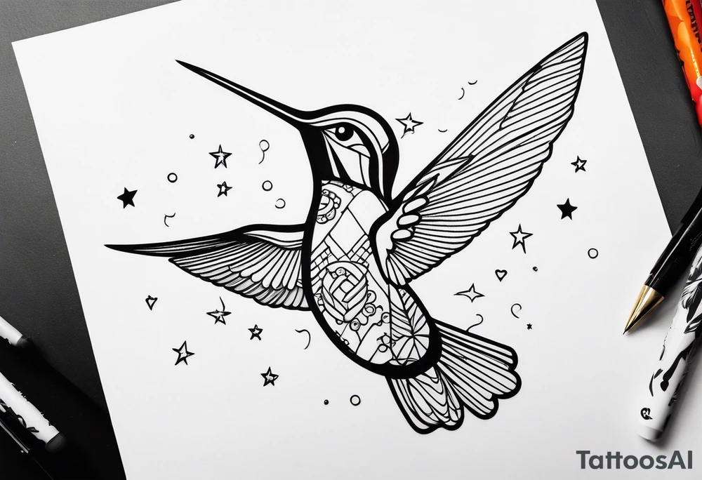 Humming bird, candy, golf, stars tattoo idea