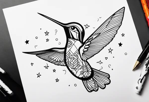 Humming bird, candy, golf, stars tattoo idea