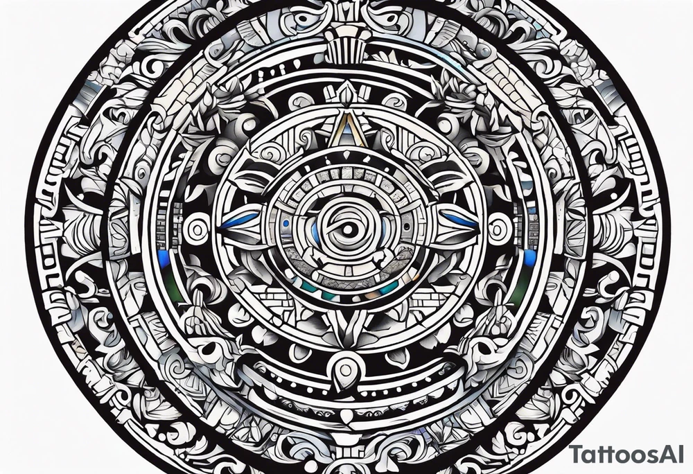 Mayan calendar simple tattoo idea