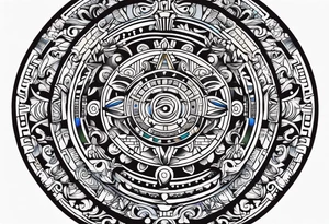 Mayan calendar simple tattoo idea