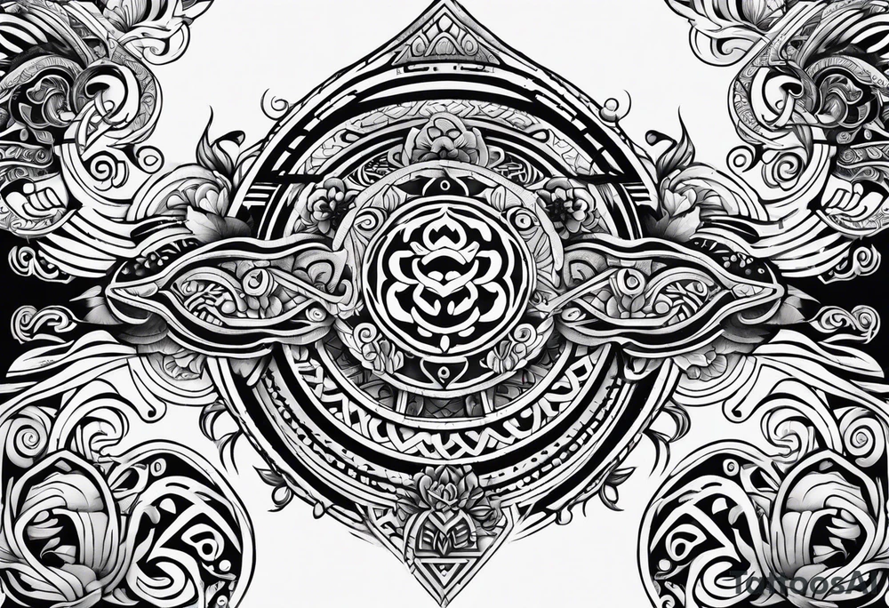 maori mix japanese tattoo idea