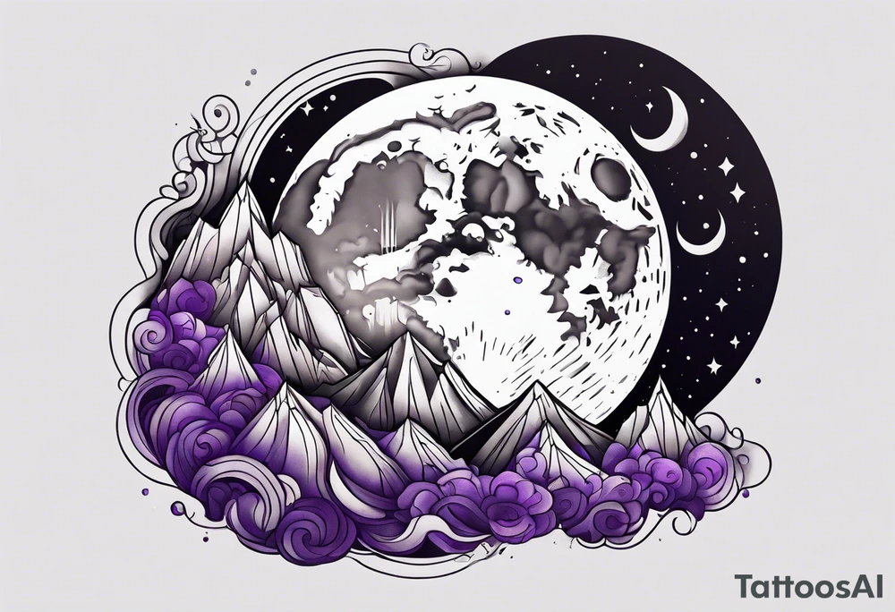 A moon made of amethyst tattoo idea