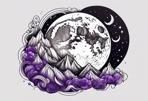 A moon made of amethyst tattoo idea