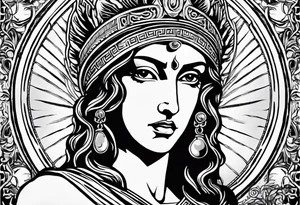 Themis (Greek Goddess of Justice), with blood in her eyes tattoo idea