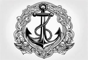 Anchor, fire, tattoo idea