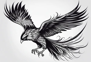 phoenix  minimaliste. trait de crayon. tattoo idea