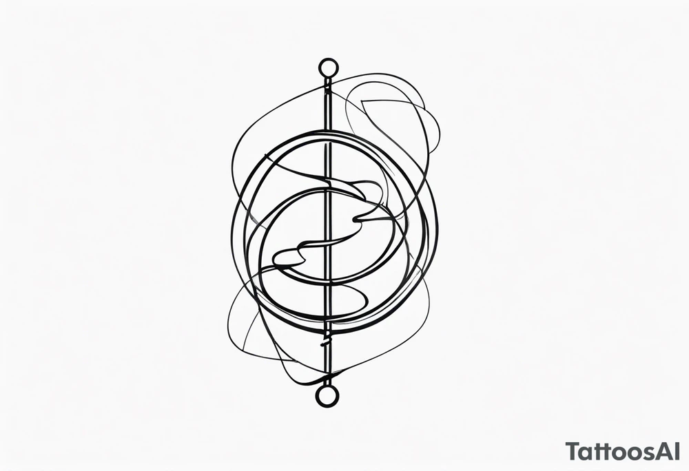 minimalist line drawing of dna tattoo idea