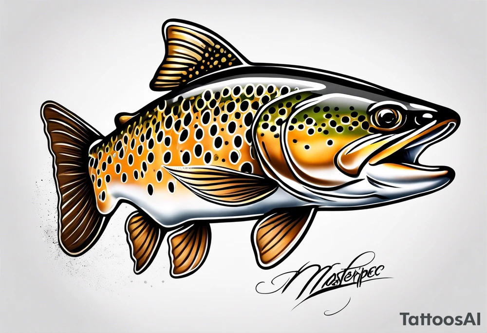 Brown trout tattoo idea