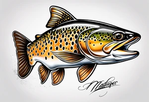 Brown trout tattoo idea