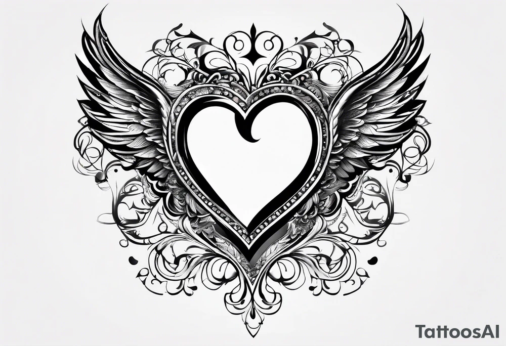 A heart in the form of the number 22 with wings tattoo idea