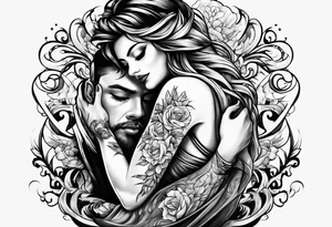 Hugging tattoo idea