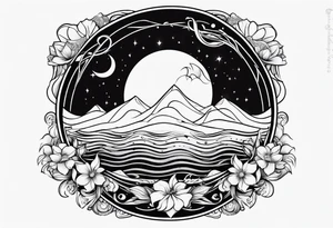 Pisces symbol in a full moon tattoo idea