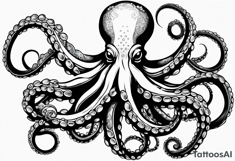 octopus with neon Blue suckers tattoo tattoo idea