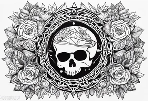 Organic Geometric Grateful Dead band tattoo idea