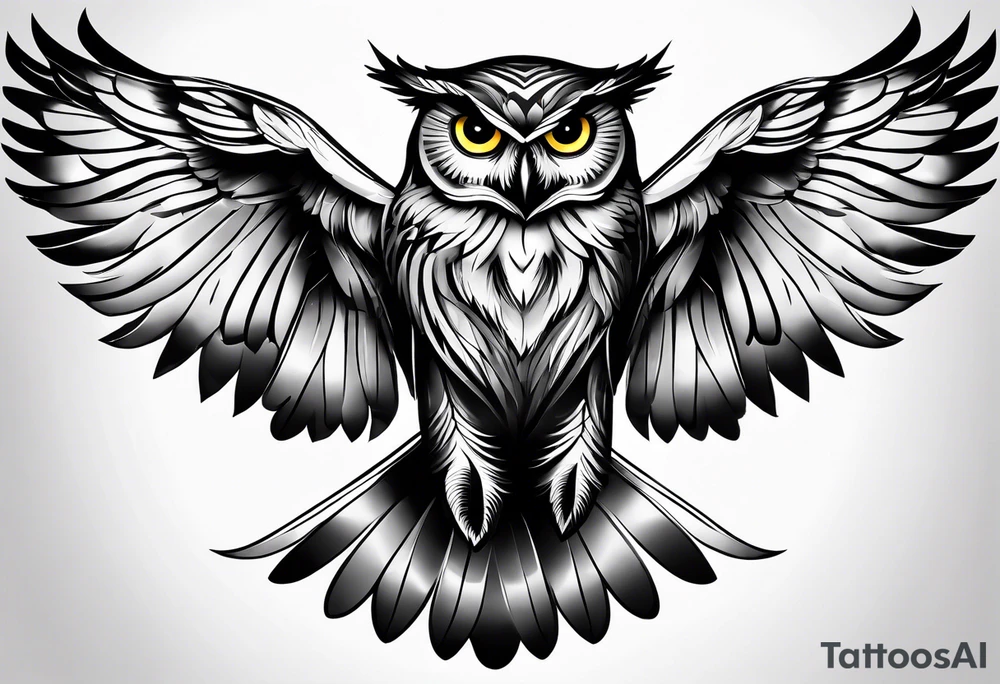 Owl soaring tattoo idea