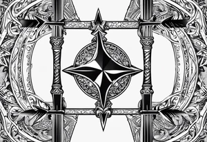 Half Taurus Half Gemini, split down the middle by an arrow tattoo idea