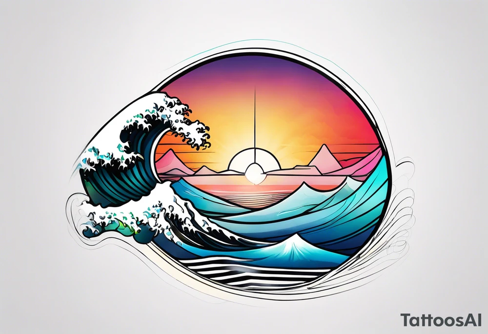 wave diffraction phenomena tattoo idea