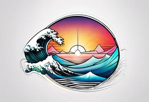 wave diffraction phenomena tattoo idea