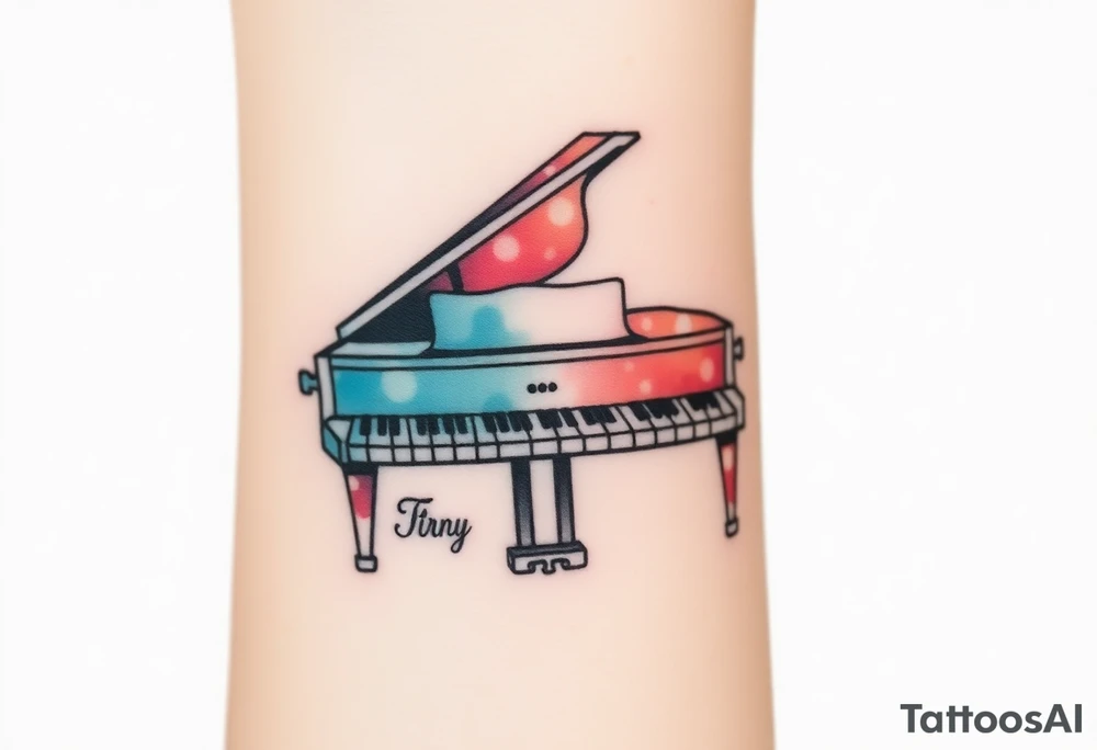 grand piano tattoo idea