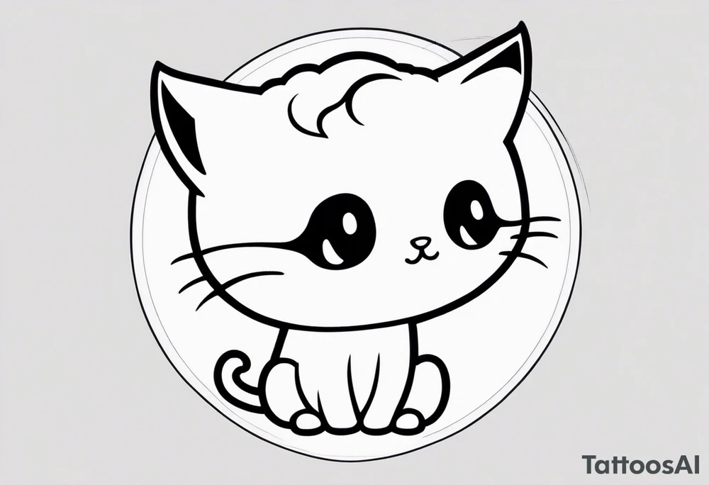 Cute kitty ghost tattoo design tattoo idea