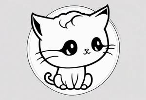 Cute kitty ghost tattoo design tattoo idea