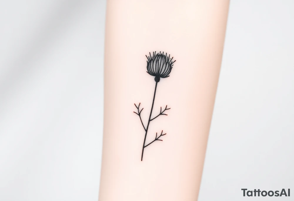 thistle minimalist tattoo idea