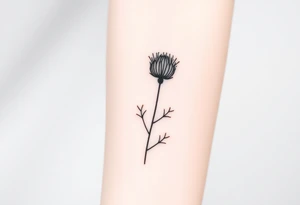 thistle minimalist tattoo idea
