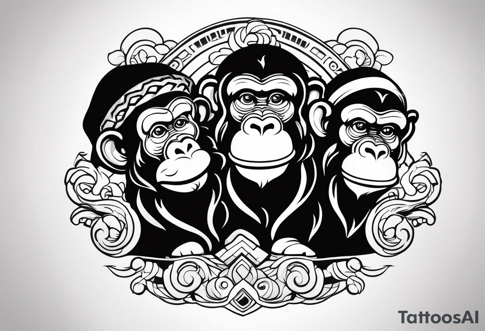 Three wise monkeys tattoo idea