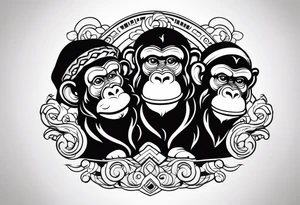Three wise monkeys tattoo idea